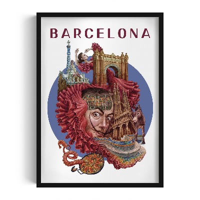 Picture in black frame Barcelona