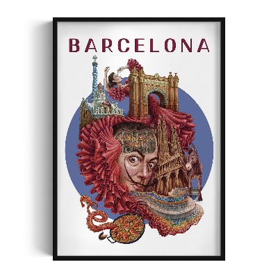 Picture in black frame Barcelona