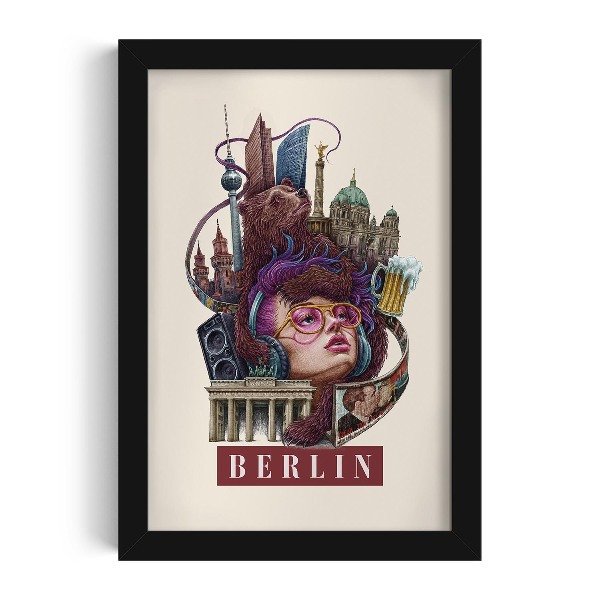 Picture in black frame Berlin vintage