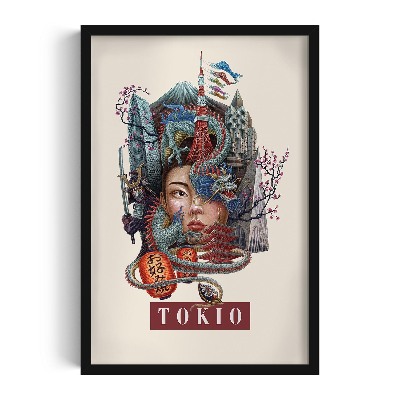 Picture in black frame Tokyo vintage