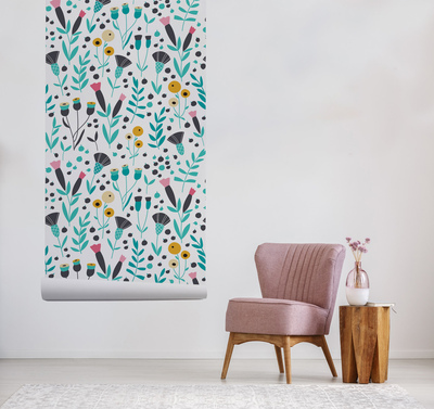Wallpaper Pastel Wildflowers