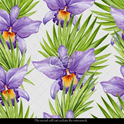 Wallpaper Purple Flower Garden