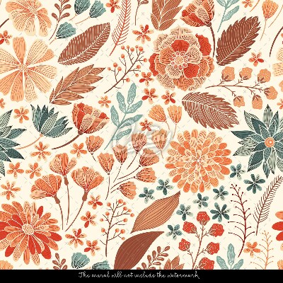 Wallpaper Autumn Flowers In The Boho Style