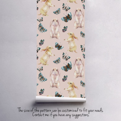 Wallpaper Rabbit Butterfly