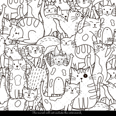 Wallpaper Doodle Cats