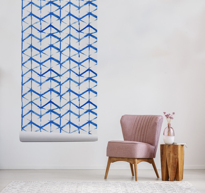Wallpaper Blue Shibori Pattern