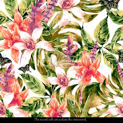 Wallpaper Thick Bush Of Floral Pleasures