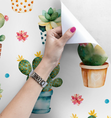 Wallpaper Watercolor Cactus
