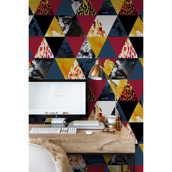 geometric shapes wallpaper room