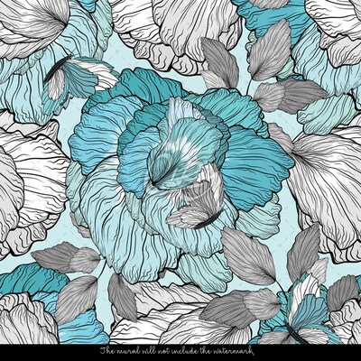 Wallpaper Turquoise Flowerbed