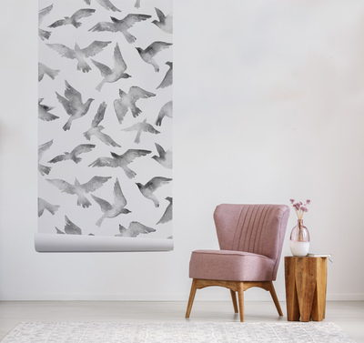 Wallpaper Flying Gray Pigeons