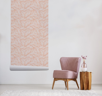Wallpaper Among Peach-Colored Leaves
