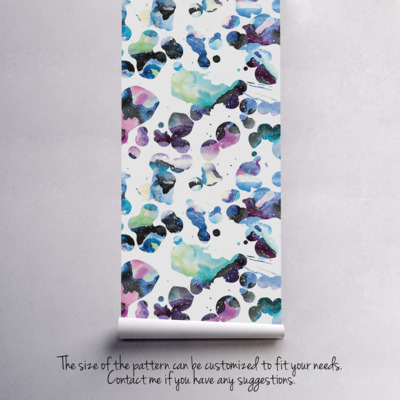 Wallpaper Watercolor Galaxy Splashes