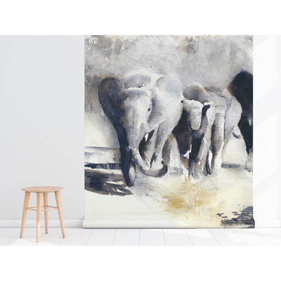 Wallpaper Wandering Elephants