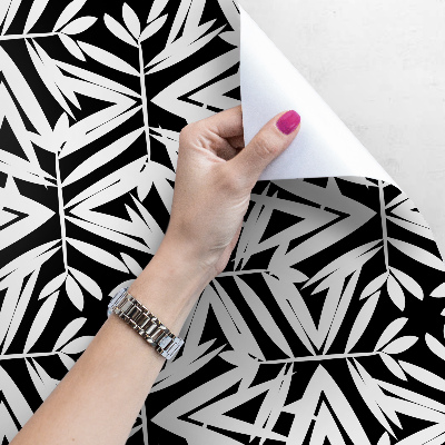 Wallpaper Designer Leaf Motif In Black And White
