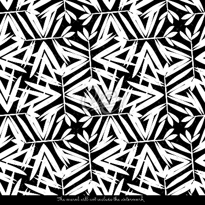 Wallpaper Designer Leaf Motif In Black And White