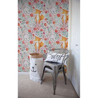 Wallpaper Foxes And Bunnies With A Hint Of The Vintage Style