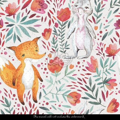 Wallpaper Foxes And Bunnies With A Hint Of The Vintage Style