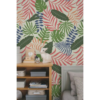 Wallpaper Jungle In Pastel Colors