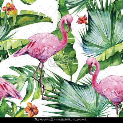 Wallpaper Flamingo in the Tropics