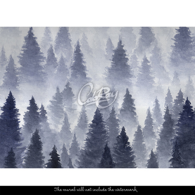 Wallpaper A Misty Morning in a Coniferous Forest