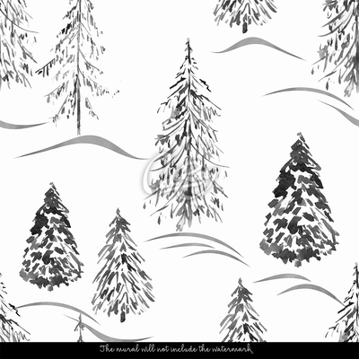 Wallpaper Coniferous Trees In Winter Forest