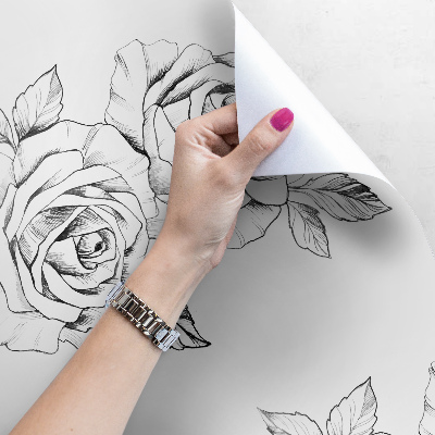 Wallpaper Romantic Rose Sketched