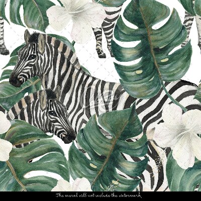 Wallpaper Zebras In The Midst Of Paradise Vegetation