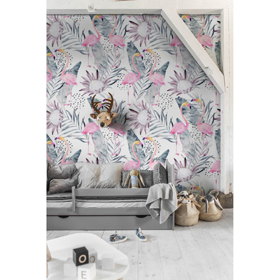 Wallpaper Rest Among Flamingos