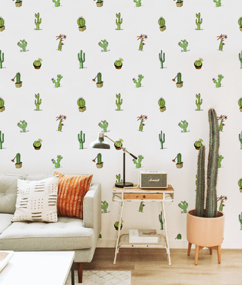 Wallpaper Cute Cactis Pots