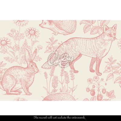 Wallpaper In The Heart Of Forest Among Animals And Flowers