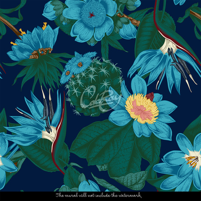 Wallpaper Turquoise Ocean Of Flowers