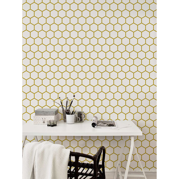 Wallpaper Golden Honeycombs