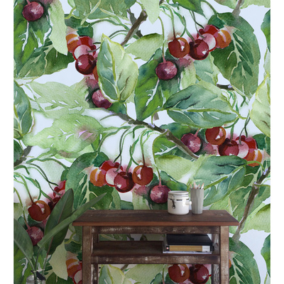 Wallpaper Green Cherry Orchard