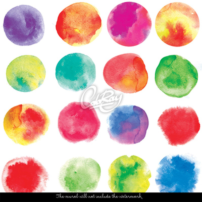 Wallpaper Rainbow Watercolour Blobs