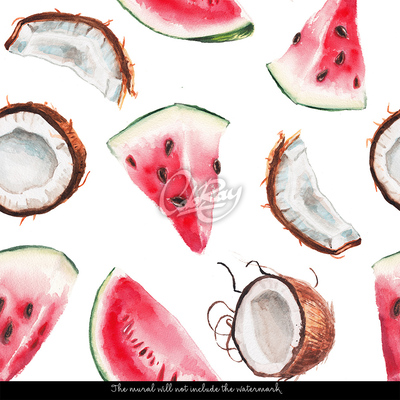 Wallpaper Coconut and Watermelon Coctail