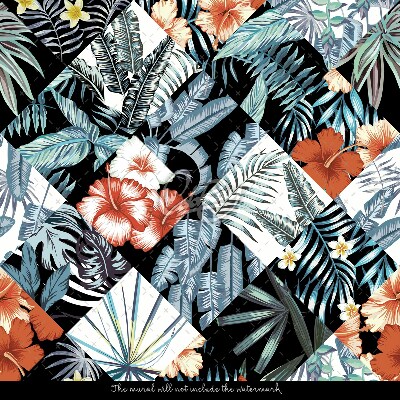Wallpaper Tropical Patchwork Pattern
