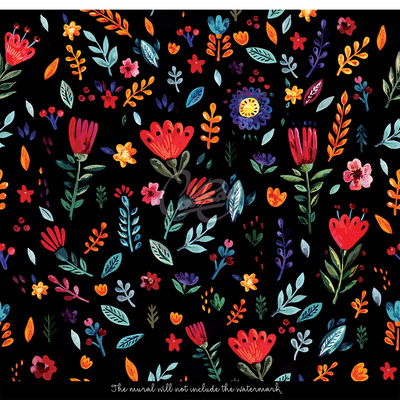 Wallpaper Colorful Night Flowers