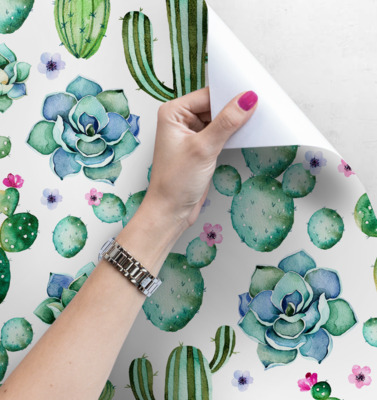 Wallpaper Charming Watercolor Cactus