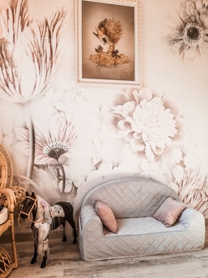 Wallpaper White Vintage Floral Art