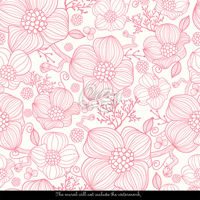 Wallpaper Sketched Flowers