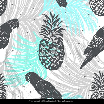 Wallpaper Parrots Among Pineapples
