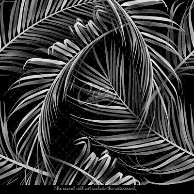 Wallpaper Palm Leaves In Negative