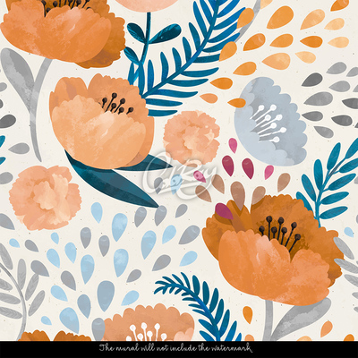 Wallpaper Orange Poppies