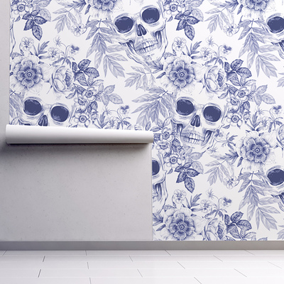 Wallpaper Skulls In Flowers