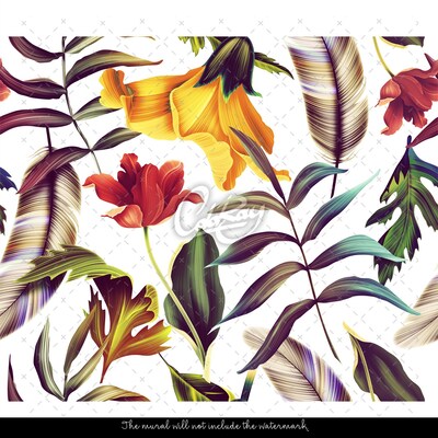 Wallpaper Colorful Tropical Vegetation
