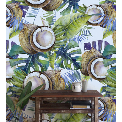 Wallpaper Coconut in Leaves