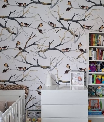 Wallpaper Sparrows on Branches