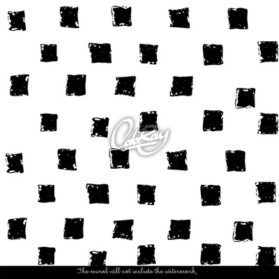 Wallpaper White Wall Black Squares