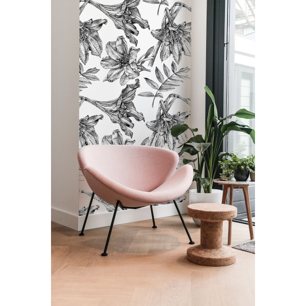 Wallpaper Tasteful Gray Lilies